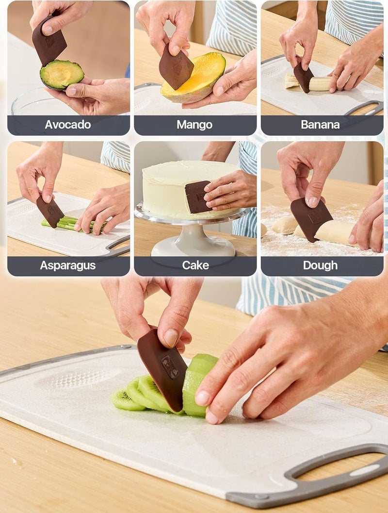 CLUEAPOP Pan Scraper Dish Scraper Tool - 5PCS Pot Scraper Plastic for Cast Iron Skillet Cookware Cleaning, Non Scratch Plastic Food Scraper Tool Kitchen, Heat Resistant 280℉ Kitchen Scraper - Image 3
